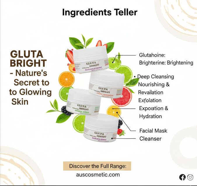 Gluta Bright Whitening Facial Set - Gluta Bright Fruity facial kit - Image 3
